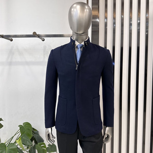 回馈依文专柜 男士毛呢外套 薄棉夹层时尚商务修身羊毛混纺1780元