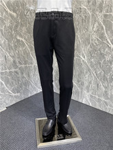 1680元 方仕专柜新款 男士 中腰黑色高弹透气适舒长裤 商务修身 休闲裤