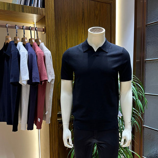 26春夏款男士高棉针织短袖T恤 圆领纹理高弹轻薄舒适面料透气免烫