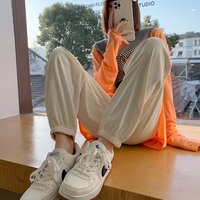 孕妇裤子运动裤外穿时尚冰丝薄款白色小个子灯笼卫裤春夏装女夏季