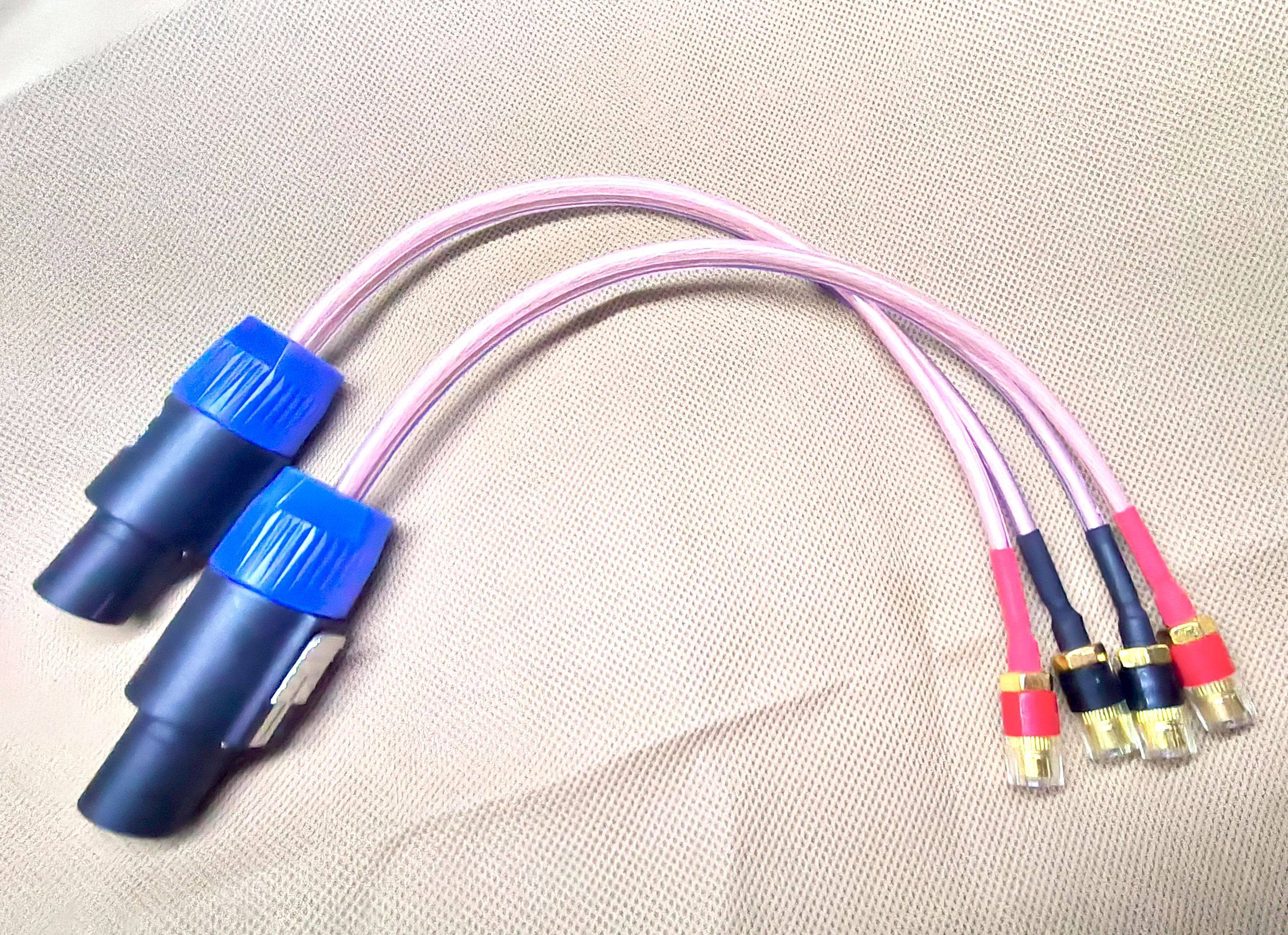 欧姆卡农公母转香蕉插头母口专业舞台音响功放无源音箱延长转接线