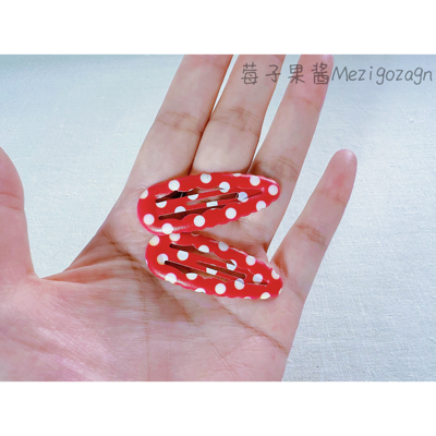 日韩国vintage波点复古刘海碎发掰掰BB发夹儿童少女头饰发饰红蓝