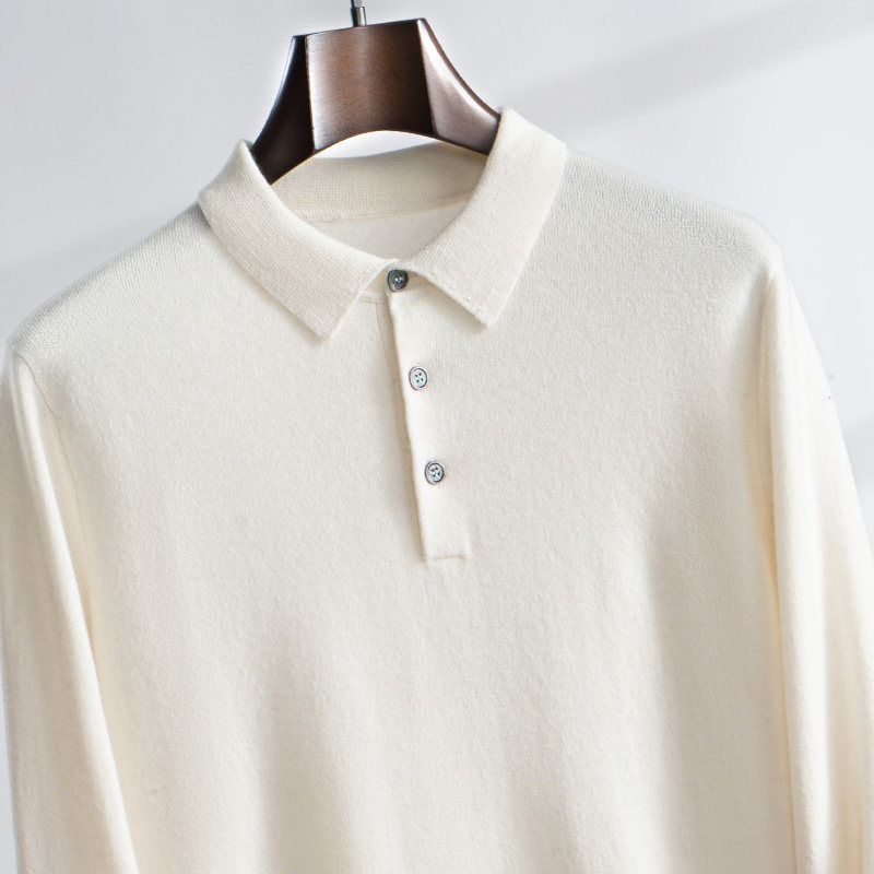 秋冬100%山羊绒衫男士polo领衬衣宽松翻领长袖羊毛t恤商务打底衫,男装,羊绒套衫,淘宝优惠券,粉丝福利购,淘宝优惠卷