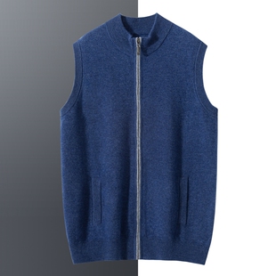 男士纯山羊绒马甲男v领套头无袖针织背心春秋毛衣开衫坎肩背心