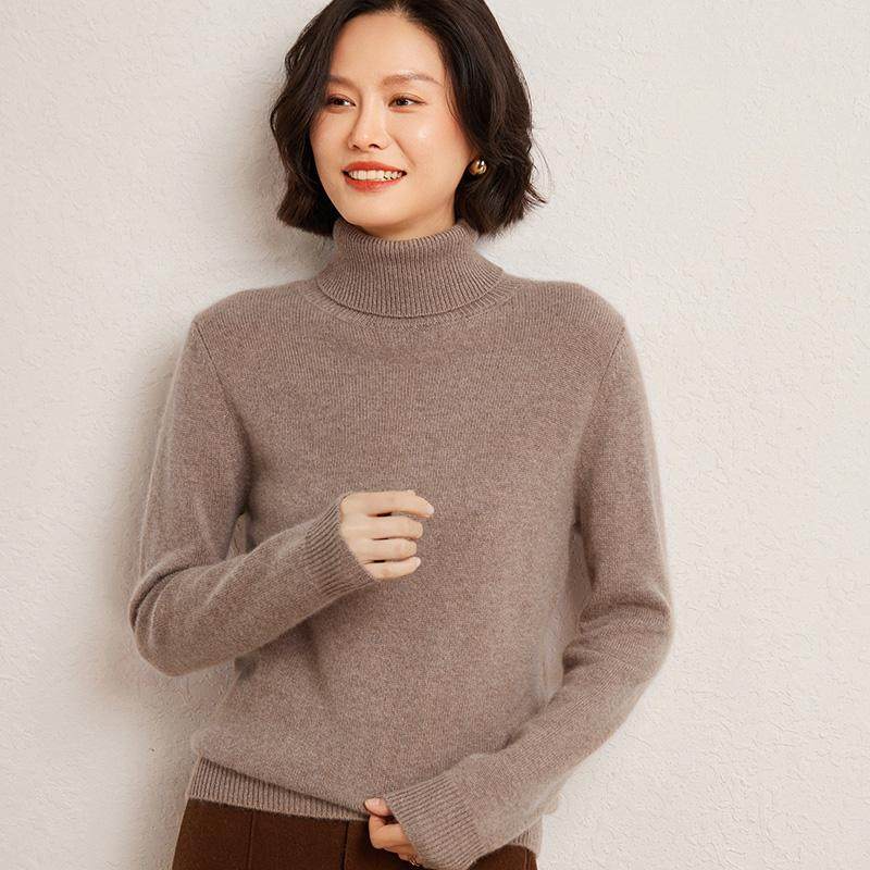 高级感新款高领100%纯山羊绒衫女双股加厚翻领毛衣宽松针织羊绒衫,女装/女士精品,羊绒衫,淘宝优惠券,粉丝福利购,淘宝优惠卷