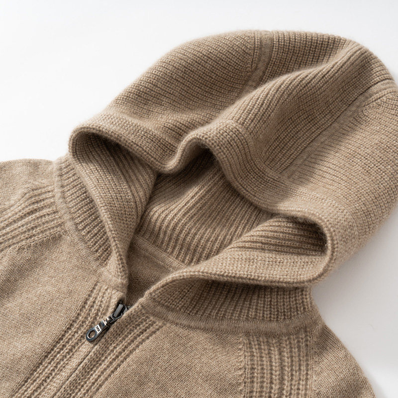 重磅加厚高端轻奢男装秋冬季100%纯山羊绒连帽领帽衫开衫羊绒,男装,羊绒开衫,淘宝优惠券,粉丝福利购,淘宝优惠卷