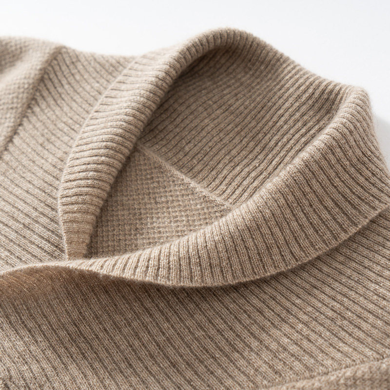 A类加厚青果领羊绒衫男纯山羊绒秋冬翻领针织衫舒适保暖毛衣,男装,羊绒套衫,淘宝优惠券,粉丝福利购,淘宝优惠卷