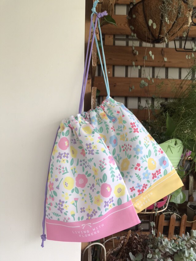 日本单涤纶布抽绳束口分类收纳袋出行内衣袋化妆包布袋子21*27cm