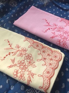 刺绣女士吸汗手帕手绢纯棉方巾