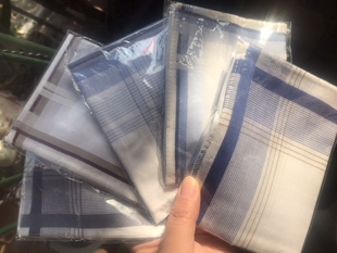 夏天清爽常规薄款全棉擦汗男士手帕老式吸汗纯棉手绢方巾40cm单条