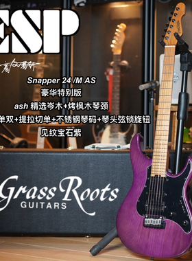 Esp旗下Grassroots Snapper 24 M AS 见纹宝石紫单单双烤枫电吉他