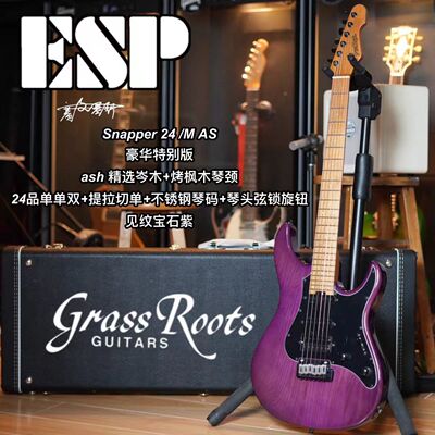 Esp旗下Grassroots G-Snapper24/AS见纹宝石紫单单双可切单电吉他