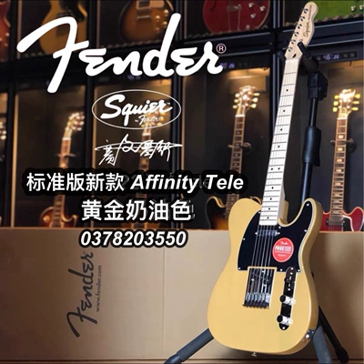 标准版新款Squier Affinity Tele黄金奶油色电吉他