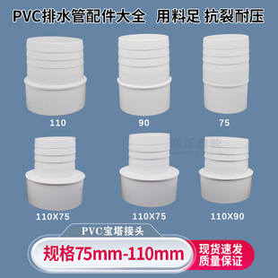 抽水泵机宝塔接头PVC软管直接塑料农田灌溉变径直通75 90 110*100