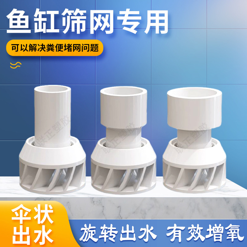 鱼缸筛网过滤专用旋转出水口底滤下水口不锈钢滤网防堵出水造浪口