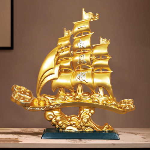 颐合新中式一帆风顺摆件办公室客厅电视柜玄关酒柜装饰品开业送礼