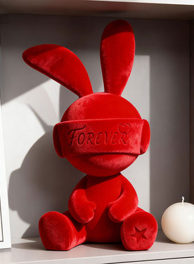 兔子坐姿摆件创意公仔客厅桌面入户玄关电视柜轻奢高档装饰品礼物