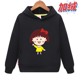 7-12-14-16岁半女大童小丸子加厚卫衣初中小学院风黑色外套头女孩