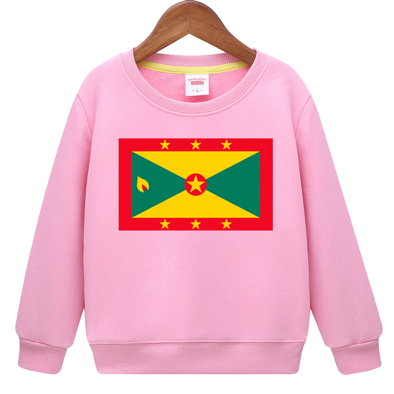 格林纳达国旗圆领卫衣男女儿童装班服学生表演活动运动会上衣加绒