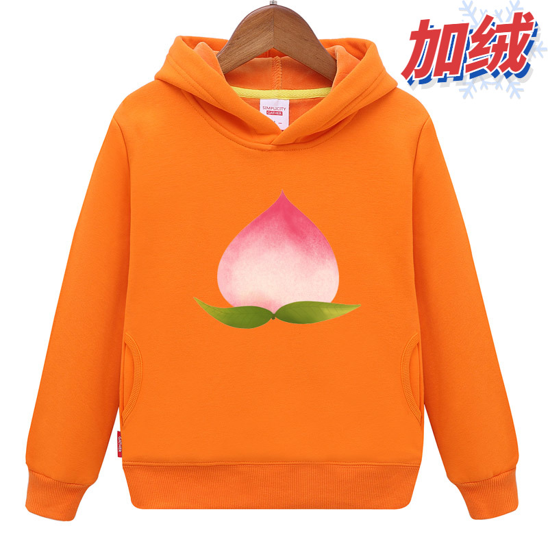 桃子水果卫衣儿童2冬季3女孩4加绒5宝宝6衣服7男童8童装10岁班服9