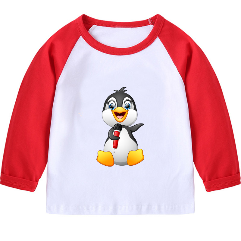 小企鹅T恤衫儿童2宝宝3衣服4男童5女童6长袖7活动8岁上衣9周班服