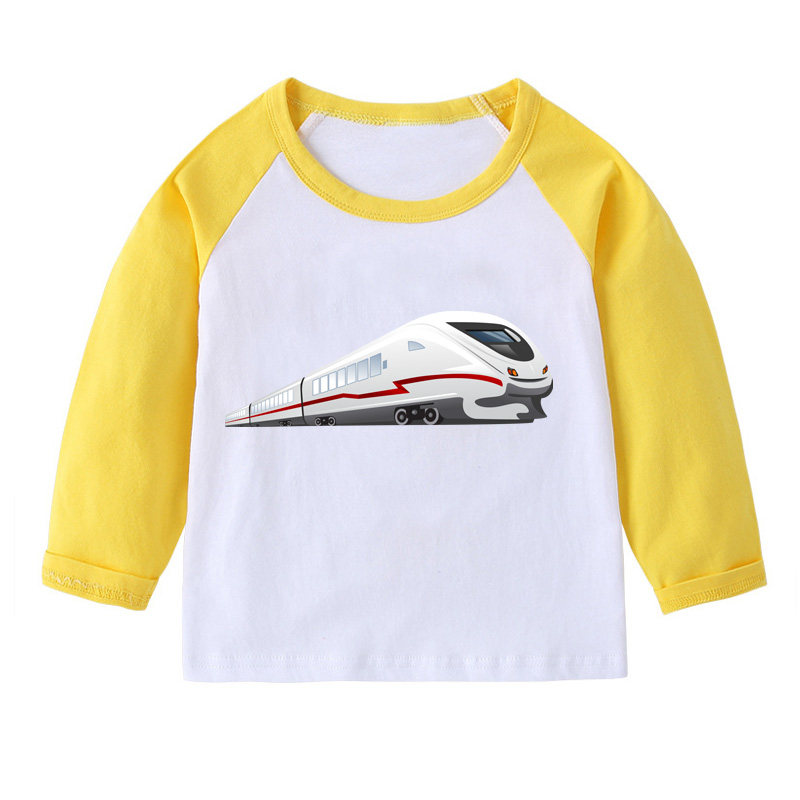 男童长袖T恤儿童动车童装火车中小童纯棉上衣服宝宝打底衫女孩子5