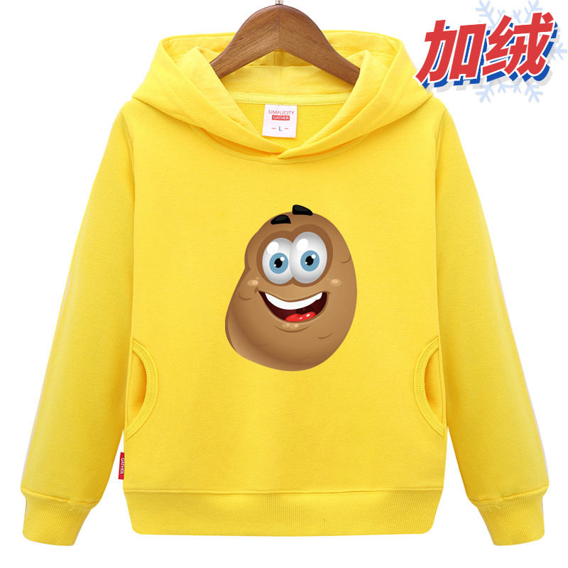 卡通土豆卫衣儿童2冬季3女孩4加绒5宝宝6衣服7男童8童装10岁班服9