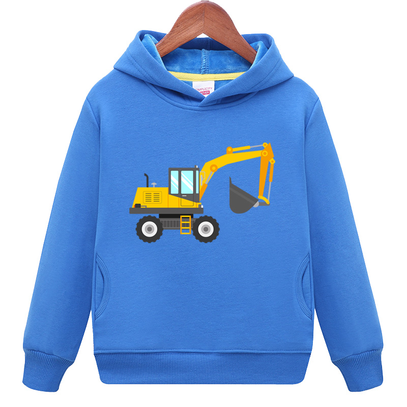 挖钩机卫衣儿童2年级3女孩4加绒5宝宝6衣服7男童8童装9岁学生班服
