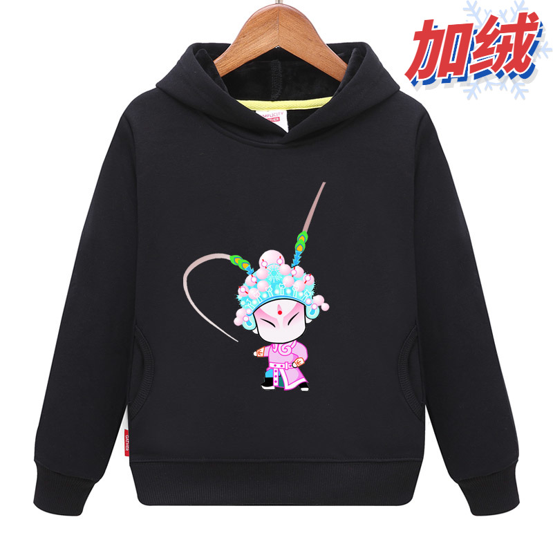 宝宝2加绒加厚3京剧脸谱衣服4男童5女儿童6保暖7卫衣8岁上衣小生