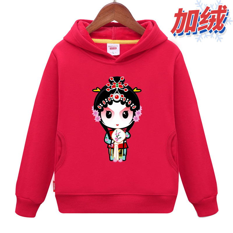 宝宝2加加厚3京剧脸谱衣服4男童5女儿童6保暖7卫衣8岁花旦上衣服