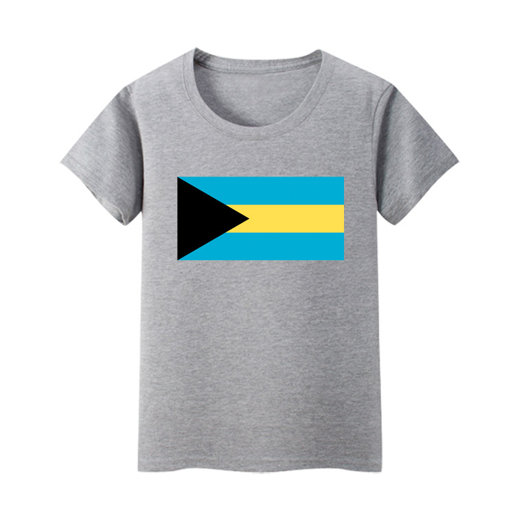 巴哈马国旗 短袖t恤男女儿童装班服中小学生表演活动文化衫上衣服