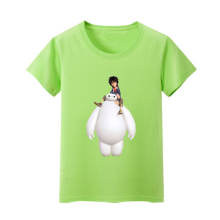 儿童男童装 带超能陆战队图案大白纯棉短袖T恤8宝宝上衣服9岁女孩