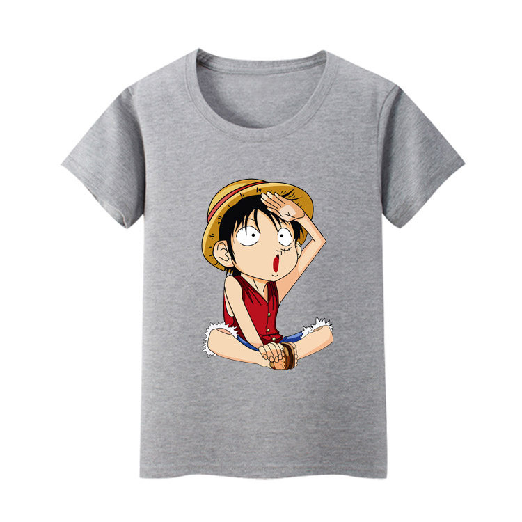 童装儿童短袖t恤 男童大童卡通动漫海贼王小男孩夏装纯棉汗衫现货