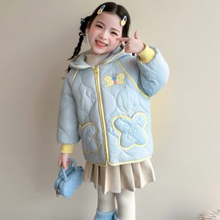 宝宝冬装2026新款女童卡通翅膀连帽棉衣儿童棉服冬季轻薄夹棉外套