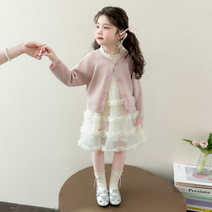女童连衣裙套装春秋2026新款洋气时髦公主裙女宝宝春装裙子两件套
