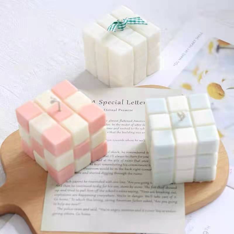 DIY香薰蜡烛模具6连魔方硅胶蜡烛/蜡片