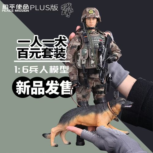 中国积木解放军边防部队士兵人偶模型UN维和军人武警仿真男孩玩具