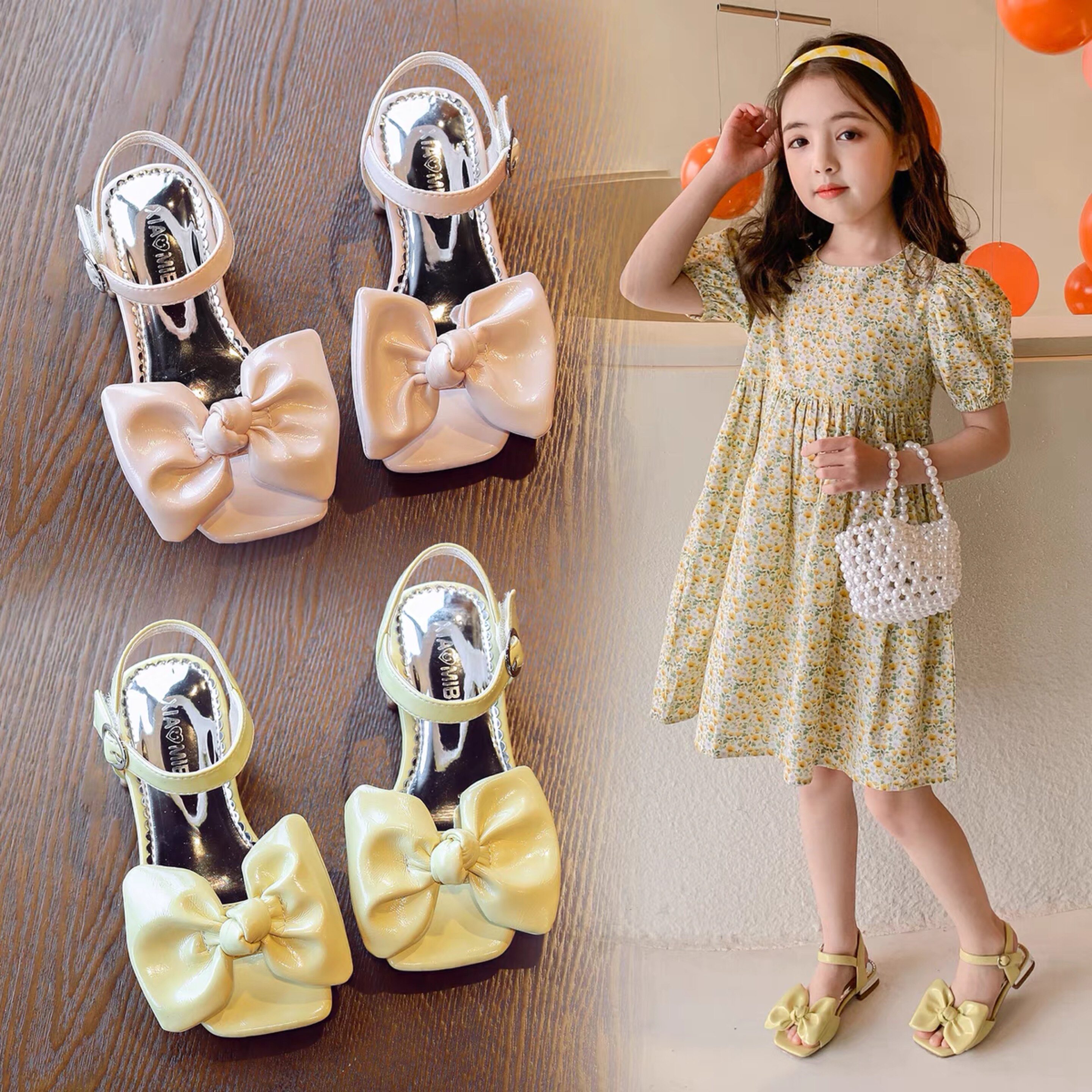 女童凉鞋2025夏季新款小高跟女孩公主鞋儿童软底防滑沙滩鞋中大童