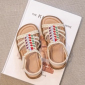 儿童公主鞋 夏季 2025新款 女童凉鞋 中大童防滑沙滩鞋 宝宝软底洋气潮