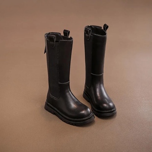 女童真皮长靴子2025新款高筒长筒皮靴加绒二棉鞋冬季秋冬款儿童鞋