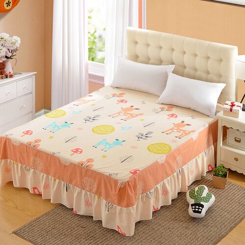 纯棉全棉防滑床裙式保护套