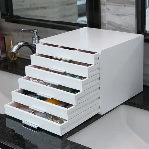 家居用品木质卧室收纳盒桌面耳饰首饰珠宝收纳宿舍抽屉式饰品