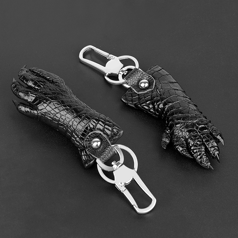 真鳄鱼皮钥匙扣汽车高档简约钥匙链挂件男精致锁匙圈个性创意扣
