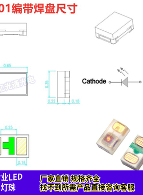 最小体积0201 蓝红普绿白黄橙迷你微型超薄LED贴片灯珠高亮发光管