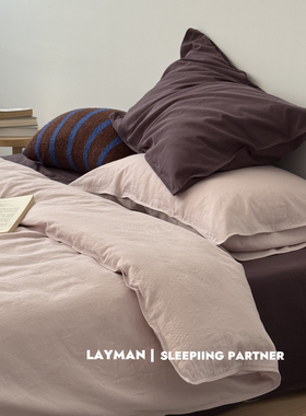 Layman外行 【告白】80支A类全棉双层纱四件套纯棉纱布透气裸睡