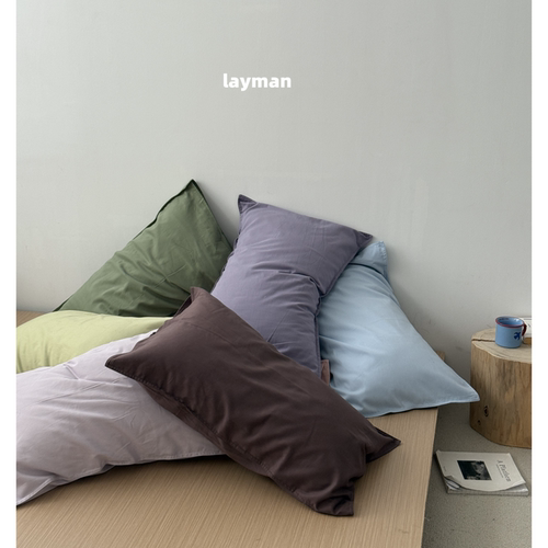 Layman外行纯棉磨毛枕头套100全棉纯色简约混搭单个一只装48x74cm