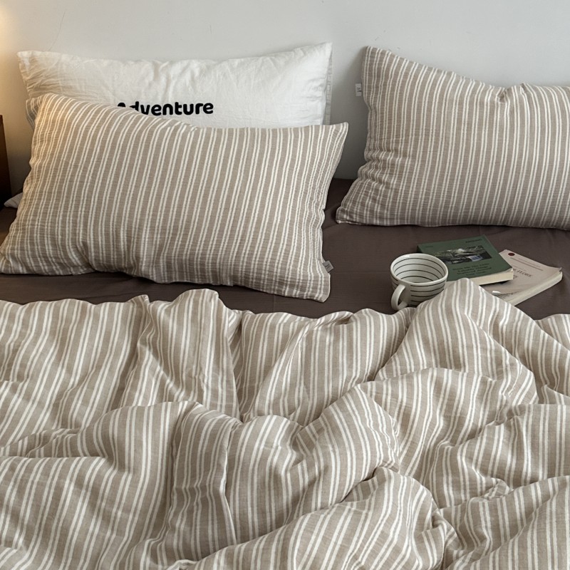 纯棉冬季裸睡柔软皱皱纱