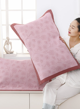 加大加厚56x82cm细纱纯棉枕巾一对装纱布盖巾水晶棉成人枕头巾