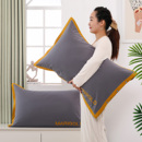 纯棉纱布按扣枕套一对装 单人成人加大加厚枕头套枕芯套透气吸汗