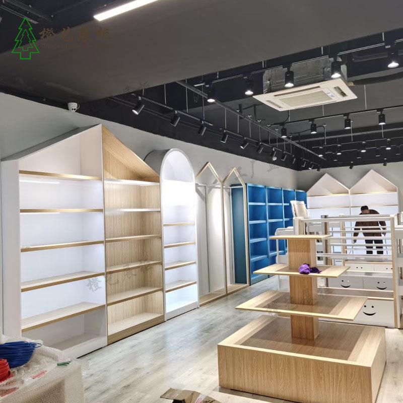 母婴店货架展示柜奶粉纸尿裤玩具零食用品陈列柜中岛高柜整店定制